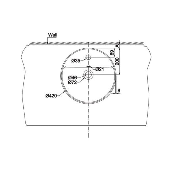 Chậu Lavabo Sứ Đặt Bàn Sapporo 420 (588.79.031) - Hafele - Ảnh 4