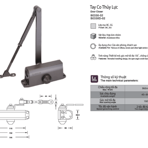 Tay co thủy lực AB0330-02-10 - Ảnh 3