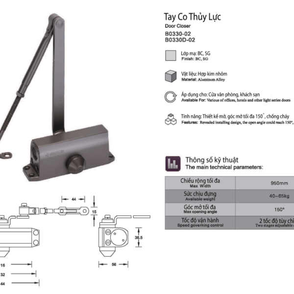 Tay co thủy lực AB0330D-02-10 - Ảnh 3