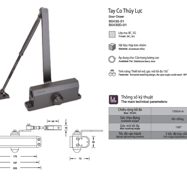 Tay co thủy lực Archie AB0430-01-10 - Ảnh 3
