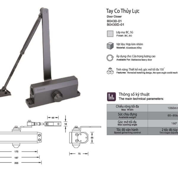 Tay co thủy lực AB0430D-01-18 - Ảnh 3