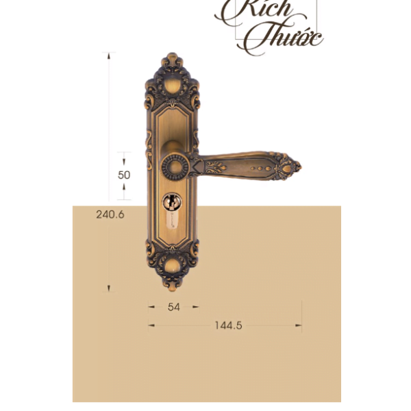 Khóa cửa thông phòng Archie AHM7265-MU, thiết kế tân cổ điển - Ảnh 2