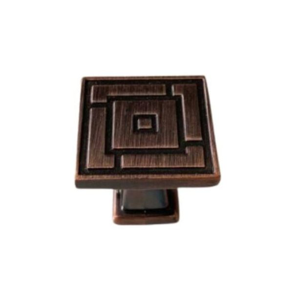 Núm vuông tủ cổ điển – AK6199-36, màu Nâu
