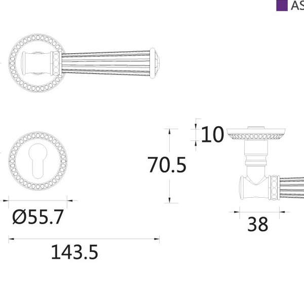 Khóa Đồng Archie AS2021- C6972-93 màu Vàng Cổ - Ảnh 2