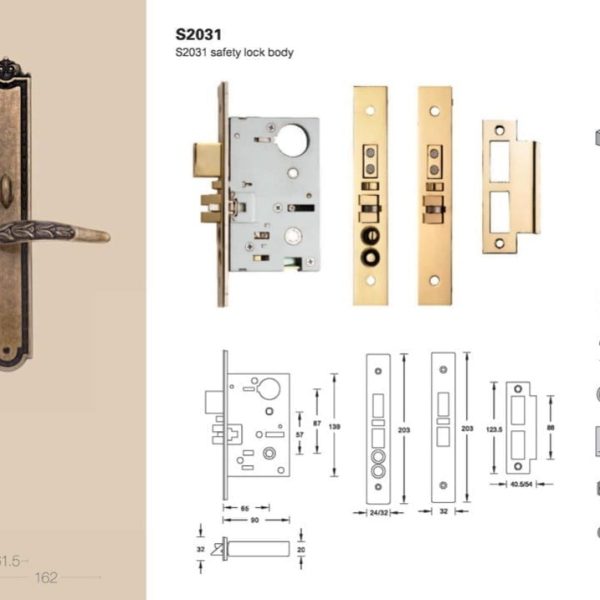 Khóa Đồng đại sảnh AS2031-C05-B5 màu Đồng Xanh tân cổ điển, Khóa cửa cao cấp Archie - Ảnh 3