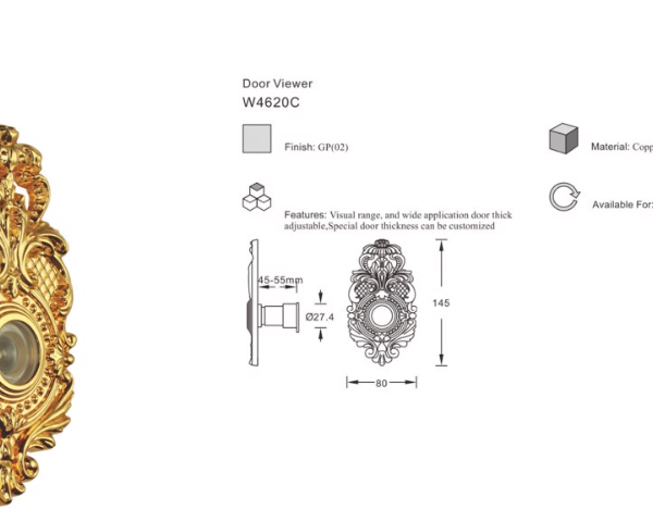 Mắt thần bằng Đồng mạ Vàng 24K AW4620C-02, thiết kế tân cổ điển - Ảnh 3