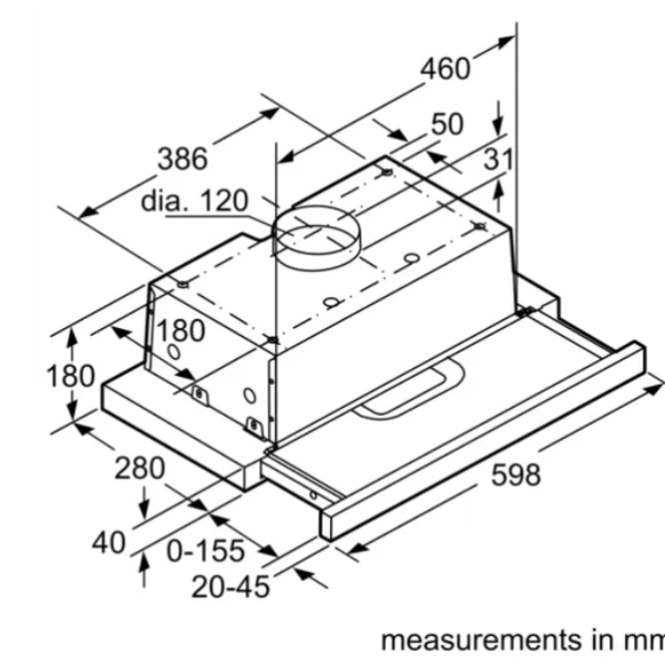 Máy Hút Mùi Âm Tủ-60cm (HMH. DHI623GSG) Serie 4 - BOSCH - Ảnh 4