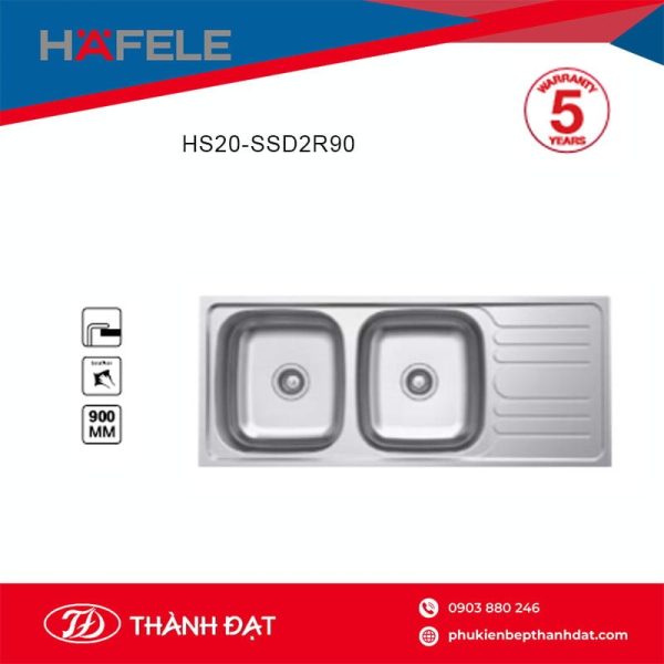 Chậu Inox HS20-SSD2R90 (567.20.513) - Hafele