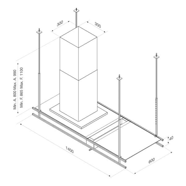 Máy Hút Khói Khử Mùi – Treo Độc Lập INDUST K140B - Malloca - Ảnh 3