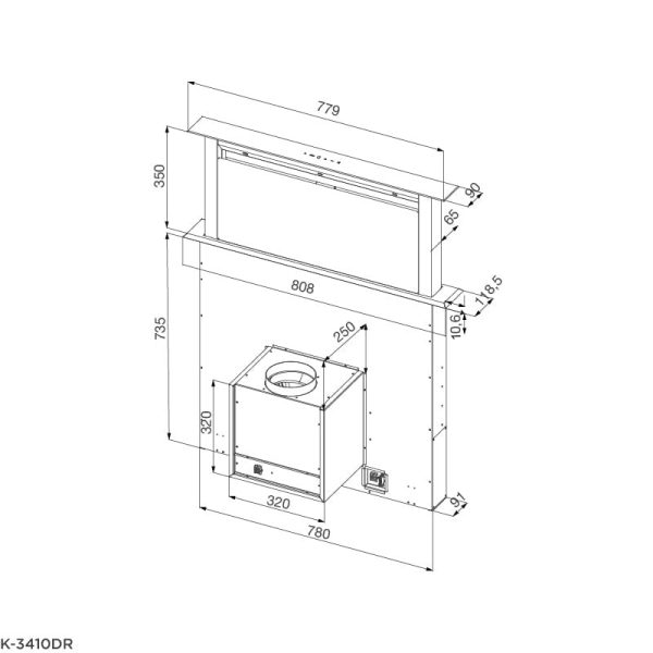 Máy hút khói khử mùi – âm bàn K-3410DR - Malloca - Ảnh 3