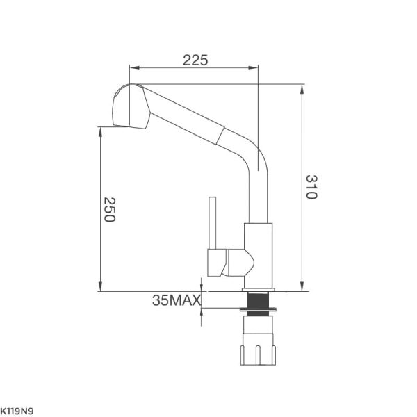 Vòi Chậu Rửa Chén K119N9 - Malloca - Ảnh 3