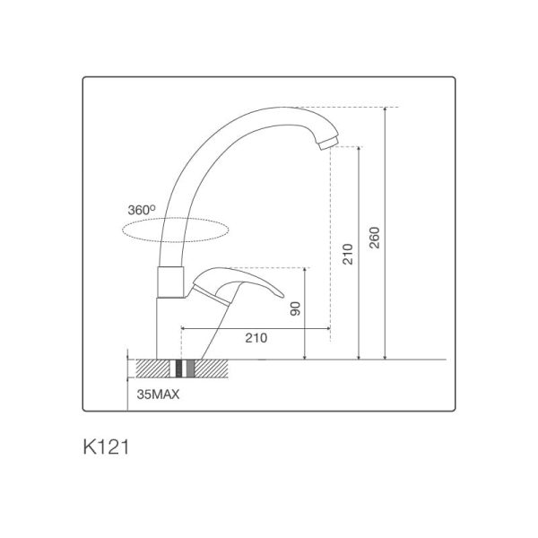 Vòi Chậu Rửa Chén K121 - Malloca - Ảnh 3