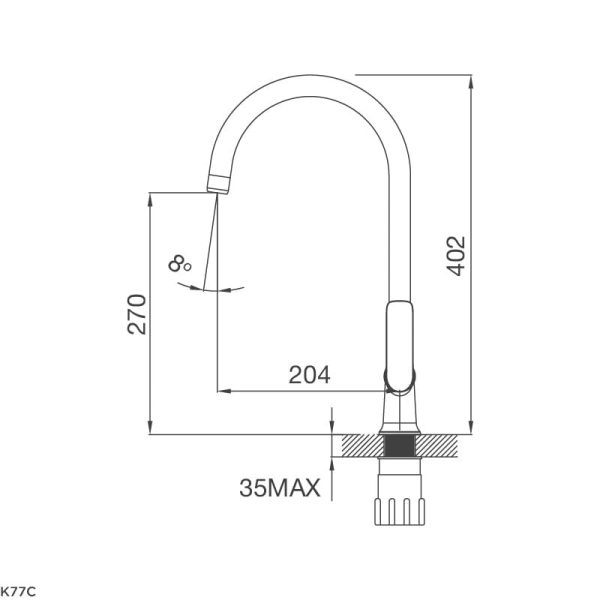Vòi Rửa Chén K77C - Malloca - Ảnh 3