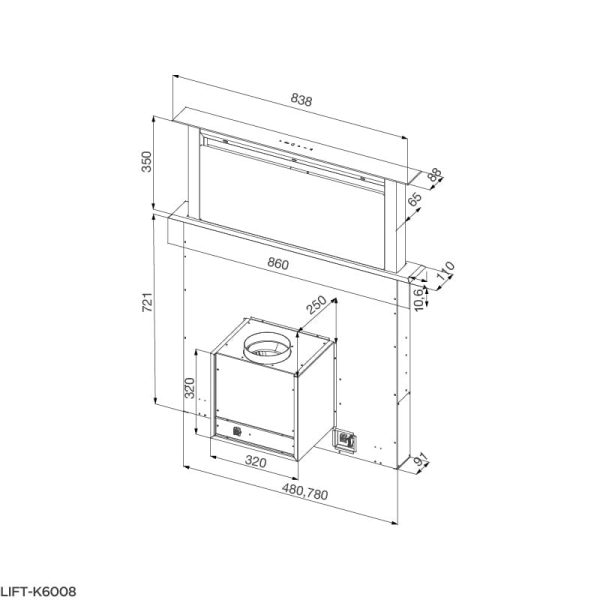 Máy hút mùi âm bàn Malloca LIFT-K6008 - Ảnh 3