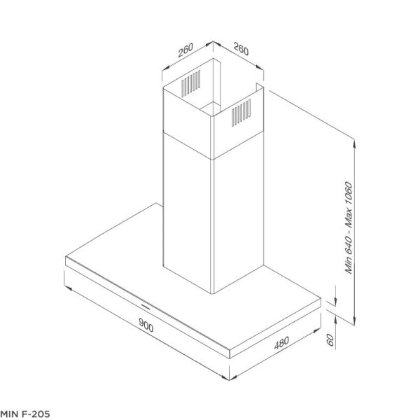 Máy hút khói, khử mùi MIN F-205 - Malloca - Ảnh 4