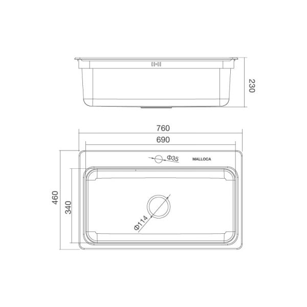 Chậu Rửa Chén MS 1022D - Malloca - Ảnh 3