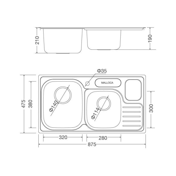 Chậu Rửa Chén MS 1024 - Malloca - Ảnh 3