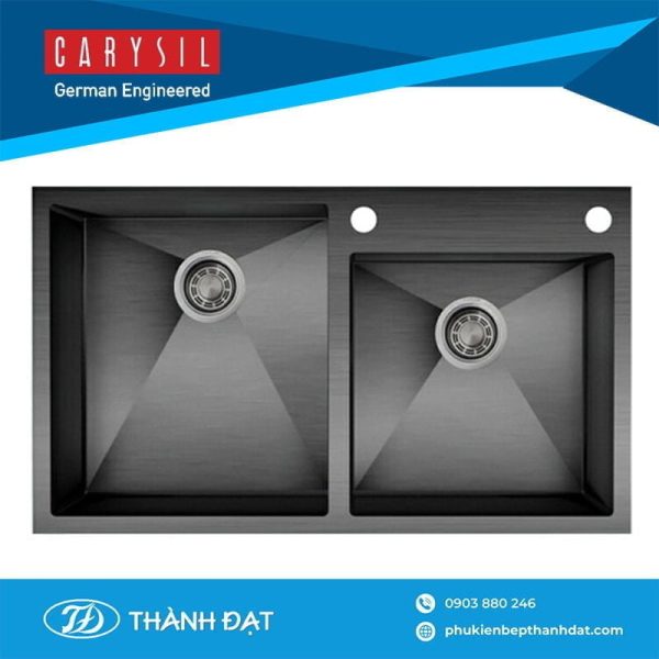 Chậu rửa chén Inox Pona PNI2-8650 đen - Carysil