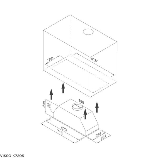 Máy hút mùi âm tủ Malloca VISSO-K7205 - Ảnh 3