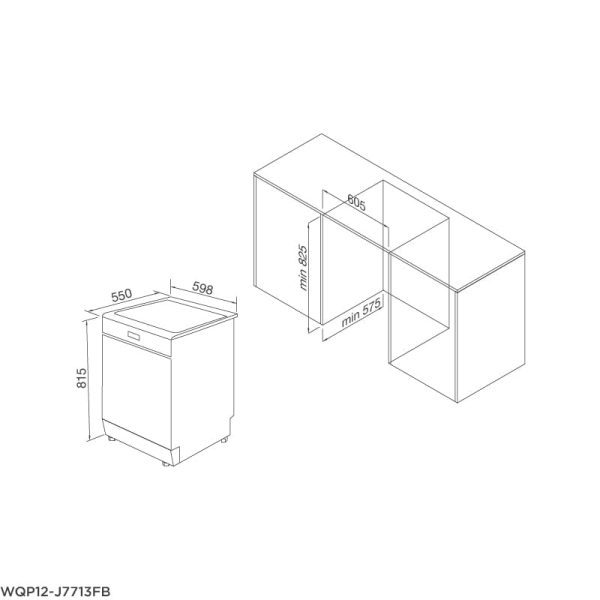 Máy Rửa Chén Âm Tủ Hoàn Toàn WQP12-J7713FB - Malloca - Ảnh 3