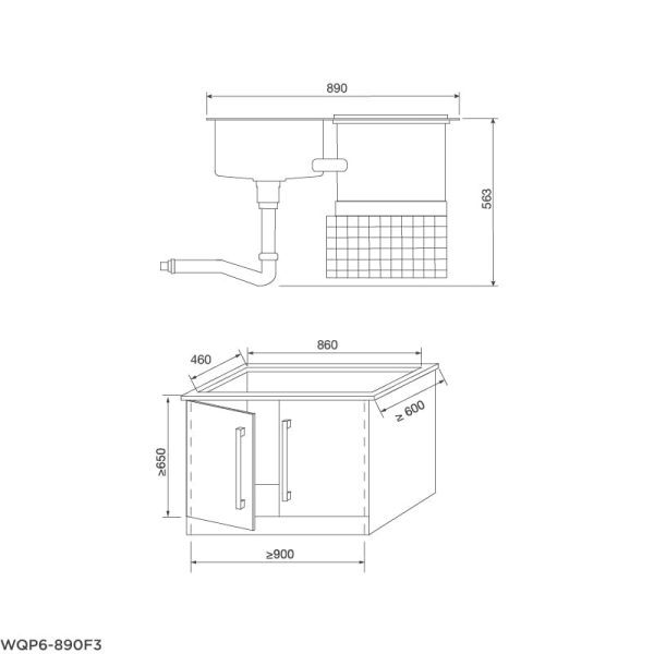 Máy rửa chén tích hợp Malloca WQP6-890F3 - Ảnh 3
