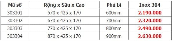 Kệ chén dĩa bản bắt mặt hộc inox 304 (303301, 303302, 303303, 303304)
