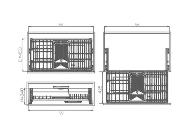 Kệ Đựng chén, dĩa, muỗng, cao cấp 3.0 nhôm Xingfa (303854 – 700mm) – Higold - Ảnh 3