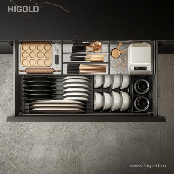 Kệ đựng chén, dĩa, muỗng nhôm xingfa (303885 - 600mm) - Higold