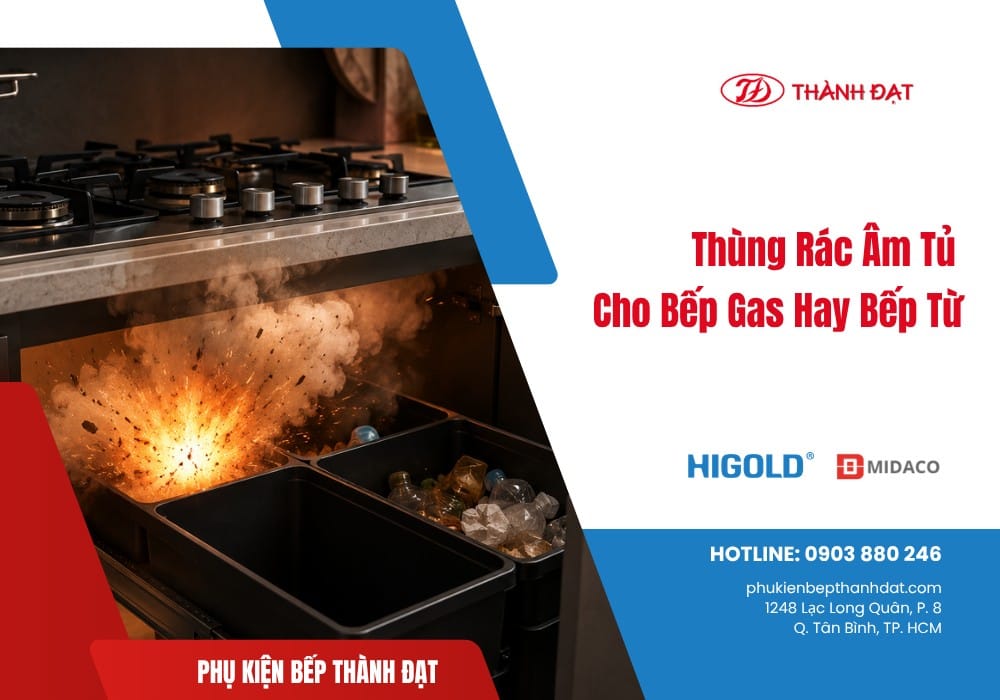Thùng Rác Âm Tủ Cho Bếp Gas Hay Bếp Từ: Sự Khác Biệt & Giải Pháp 1