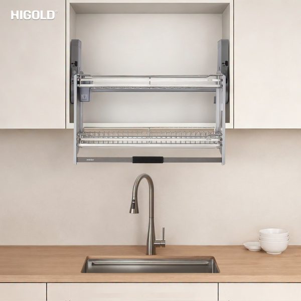Kệ Chén Đĩa Nâng Hạ Inox 304 Cao Cấp DIAMOND 2.0 Của Higold (401321S - 600mm) - Ảnh 3