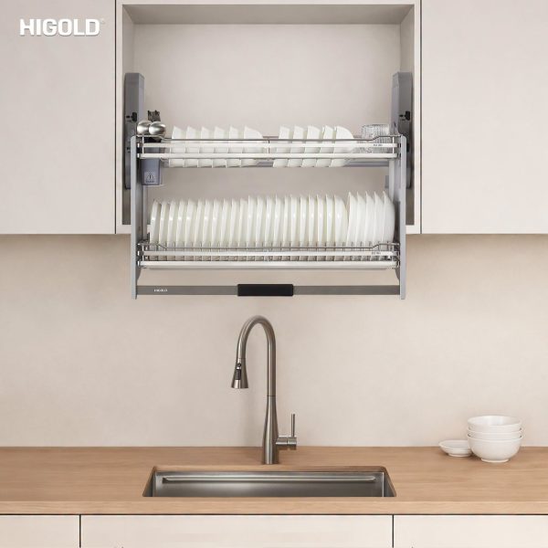 Kệ Chén Đĩa Nâng Hạ Inox 304 Cao Cấp DIAMOND 2.0 Của Higold (401321S - 600mm) - Ảnh 5