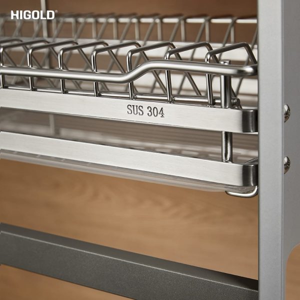 Kệ Chén Đĩa Nâng Hạ Inox 304 Cao Cấp DIAMOND 2.0 Của Higold (401321S - 600mm) - Ảnh 6