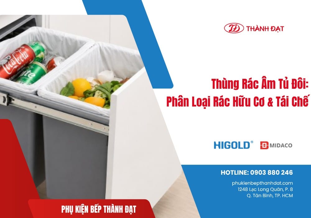 Thùng Rác Âm Tủ Đôi: Giải Pháp Phân Loại Rác Hữu Cơ & Tái Chế 7